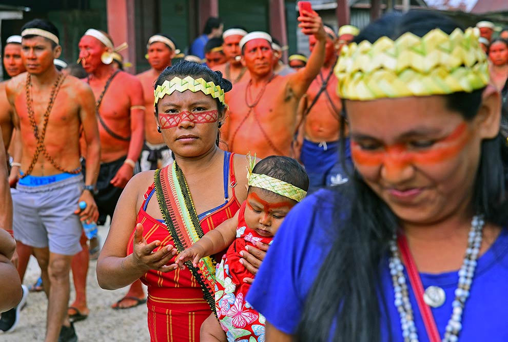 Cenas da manifestação de indígenas em Atalaia do Norte