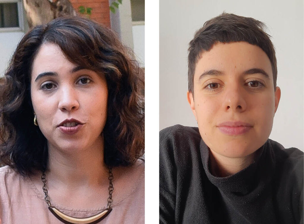 A orientadora Bárbara Castro (à esq.) e a pesquisadora Beatriz Schwenck: análise multiescalar e multidimensional de coletivos feministas