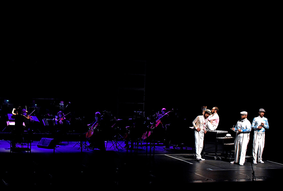 Cena da ópera A Moreninha apresentada em 2022 pela Orquestra Sinfônica da Unicamp, pelo Coro Contemporâneo de Campinas e pela Ópera Estúdio Unicamp 