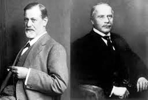 O psicanalista austríaco Sigmund Freud e psiquiatra e psicoterapeuta suíço Carl Gustav Jung 