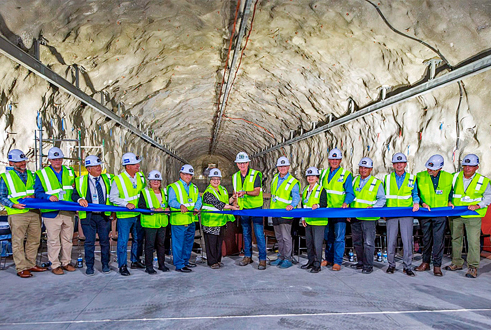 Cerimônia de encerramento das escavações dos túneis para laboratório subterrâneo (Projeto Dune)