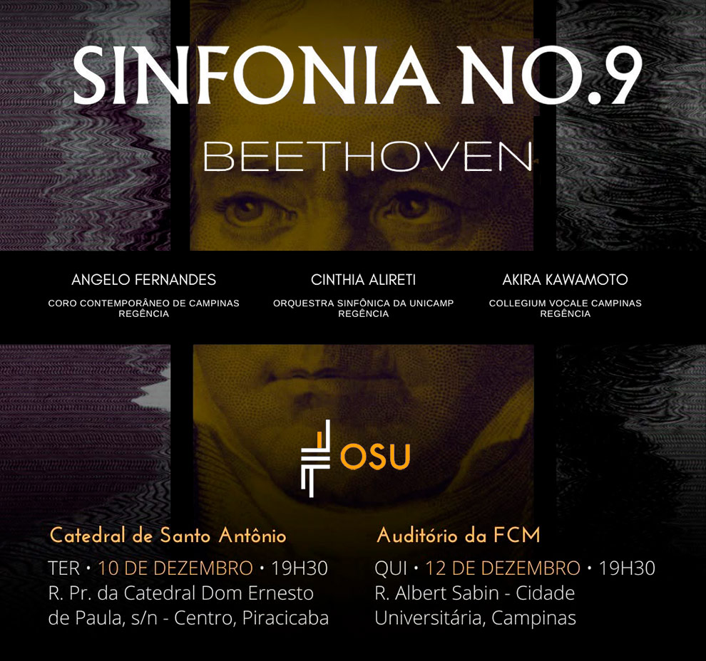 Orquestra Sinfônica da Unicamp apresenta Nona Sinfonia de Beethoven em Piracicaba e na Faculdade de Ciências Médicas