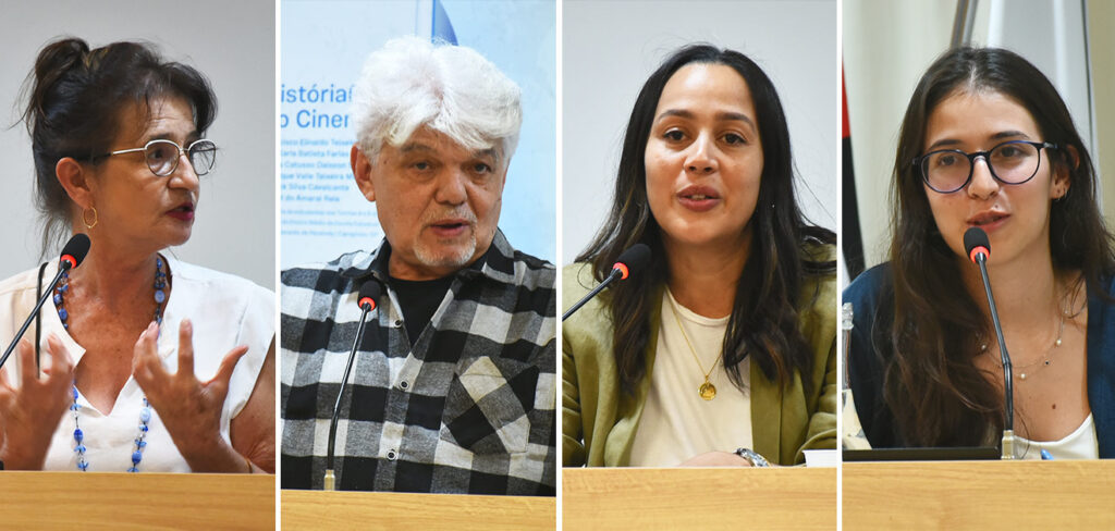 Da esquerda para a direita, Maria da Conceição Martins Oliveira, Francisco Elinaldo Teixeira, Ariane Moreira e Dhafinny da Silva: livo nasceu da disciplina oferecida na escola estadual