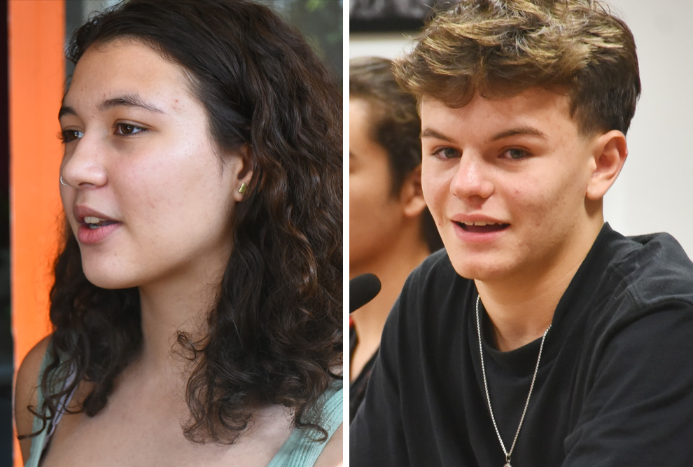 Os estudantes Mariana Ribeiro Ferraz e Vitor Emanuel Souza Santo: muitas curiosidades