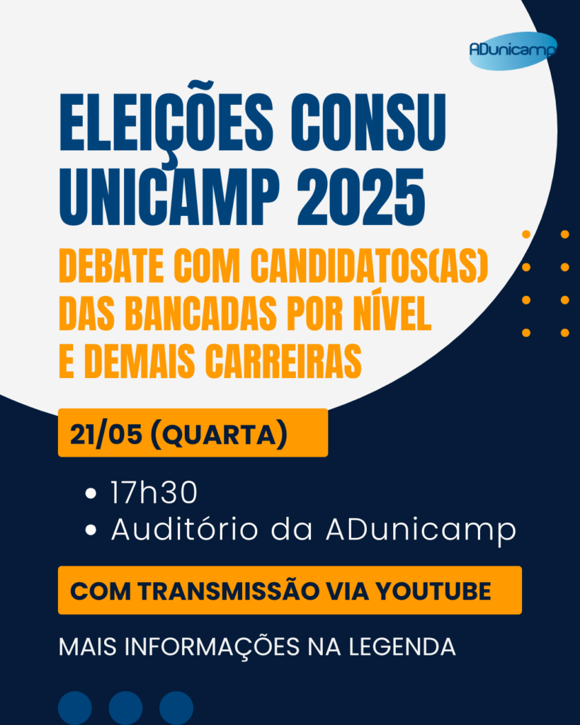 Adunicamp realiza debate com candidatos (as) que concorrerão à eleição do Conselho Universitário