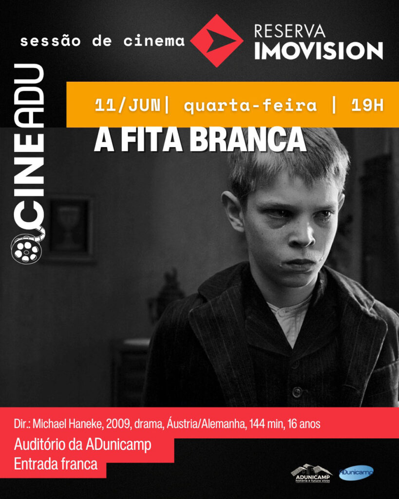 Adunicamp exibe o filme "A Fita Branca" e sedia apresentação da peça teatral "Deságua – Há mar nas lágrimas"