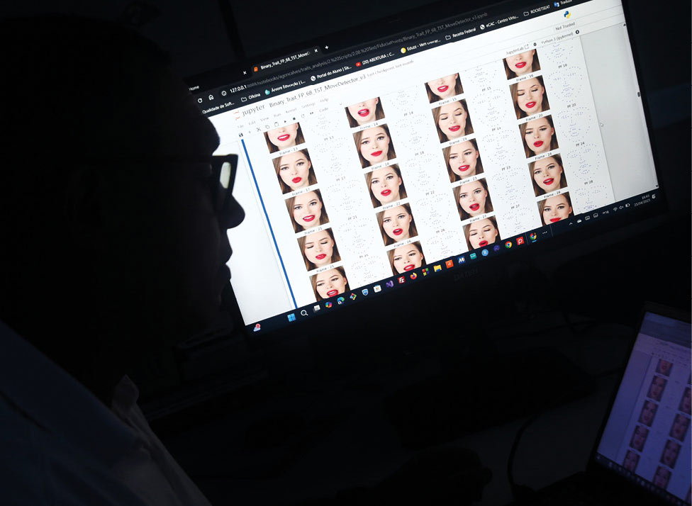 Gonçalves demonstra o processamento das imagens: modelo classificou com sucesso traços como extroversão e abertura a experiências