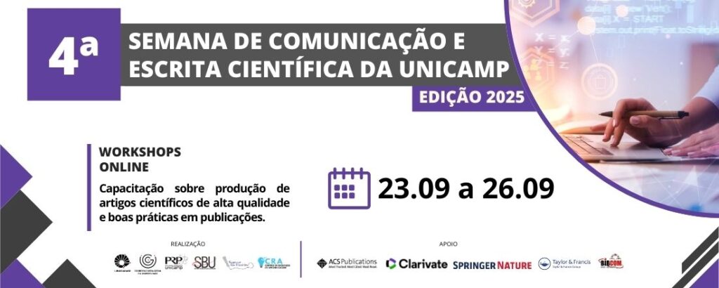 CGU, PRP e SBU promovem 4ª Semana de Comunicação e Escrita Científica da Unicamp