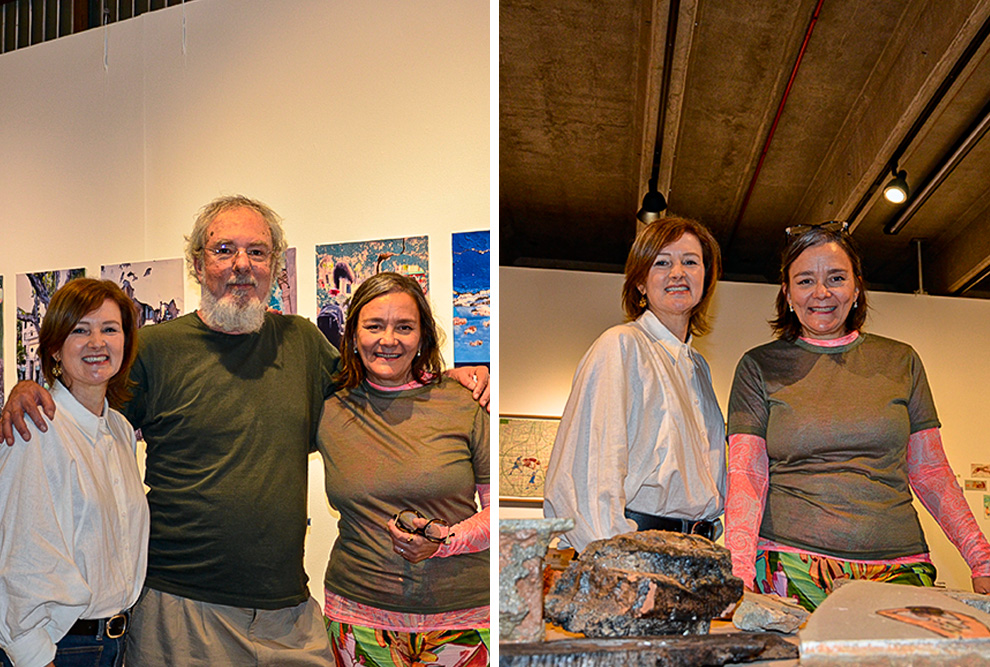 Renata Zangelmi (camisa branca) e Simone Höfling, com o coordenador da Gaia, professor Sérgio Niculitcheff